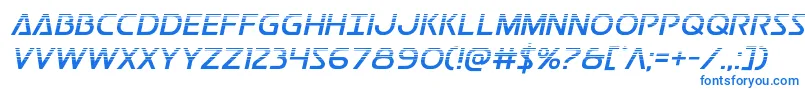 Postmasterhalf-Schriftart – Blaue Schriften auf weißem Hintergrund