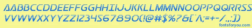 フォントPostmasterhalf – 青い文字が黄色の背景にあります。