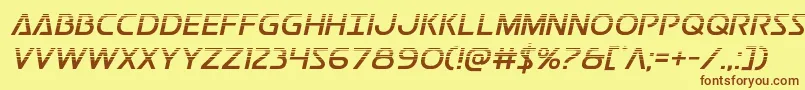フォントPostmasterhalf – 茶色の文字が黄色の背景にあります。