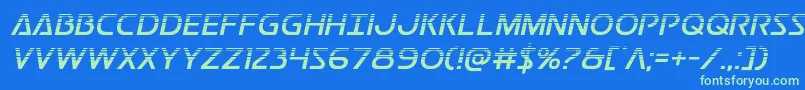 Postmasterhalf-fontti – vihreät fontit sinisellä taustalla