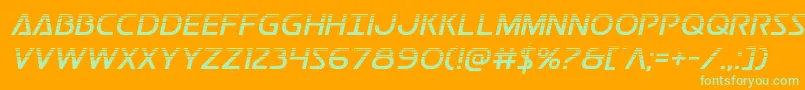 Postmasterhalf-fontti – vihreät fontit oranssilla taustalla