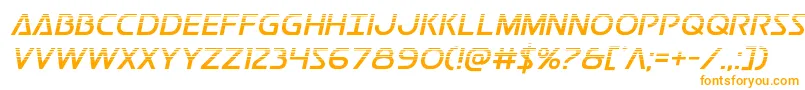 Postmasterhalf-Schriftart – Orangefarbene Schriften auf weißem Hintergrund