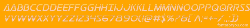 Postmasterhalf-fontti – vaaleanpunaiset fontit oranssilla taustalla