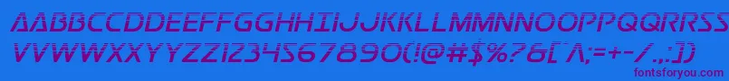 Postmasterhalf-Schriftart – Violette Schriften auf blauem Hintergrund
