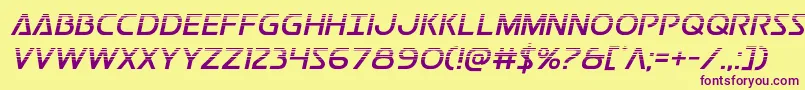 Postmasterhalf-fontti – violetit fontit keltaisella taustalla