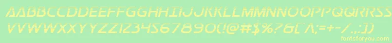 Postmasterhalf-fontti – keltaiset fontit vihreällä taustalla