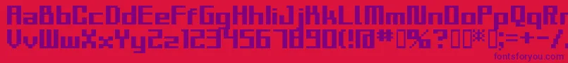 BmSlyA10 Font – Purple Fonts on Red Background