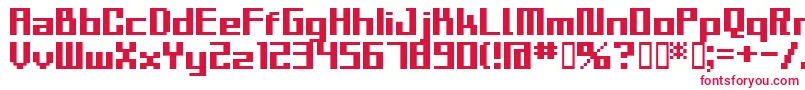 フォントBmSlyA10 – 白い背景に赤い文字