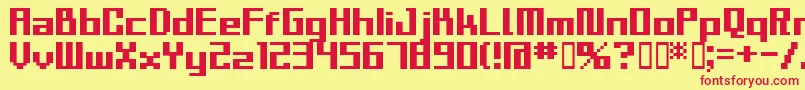 BmSlyA10 Font – Red Fonts on Yellow Background