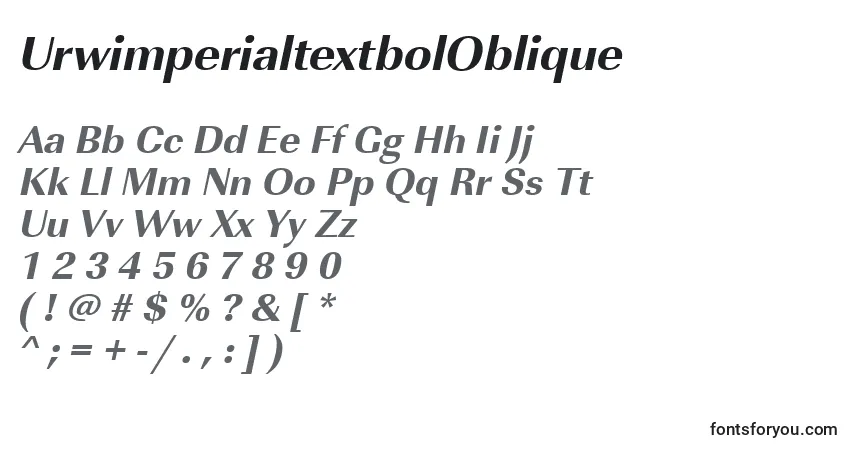 Шрифт UrwimperialtextbolOblique – алфавит, цифры, специальные символы