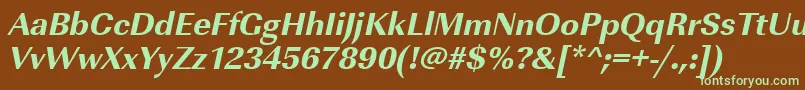 UrwimperialtextbolOblique-fontti – vihreät fontit ruskealla taustalla