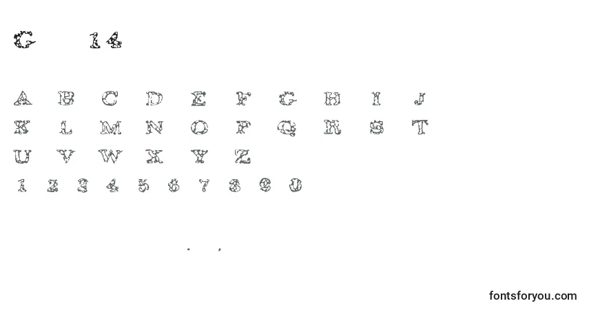A fonte Gaza14 – alfabeto, números, caracteres especiais