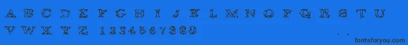 Gaza14 Font – Black Fonts on Blue Background