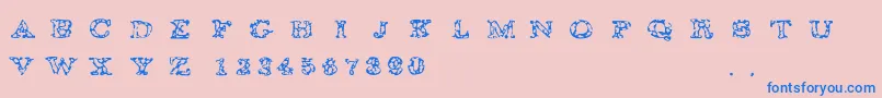 Gaza14 Font – Blue Fonts on Pink Background