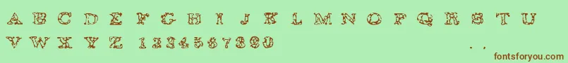 Gaza14 Font – Brown Fonts on Green Background