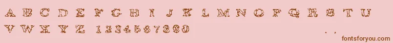 Gaza14 Font – Brown Fonts on Pink Background