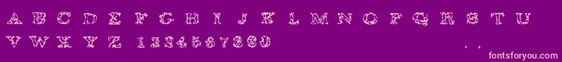 Gaza14 Font – Pink Fonts on Purple Background