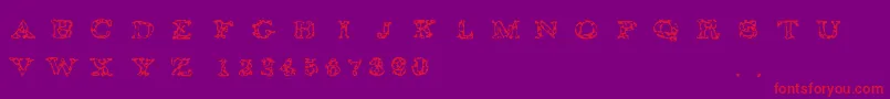 Gaza14 Font – Red Fonts on Purple Background