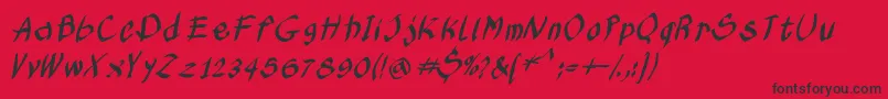 Kleinskruschkursiv Font – Black Fonts on Red Background