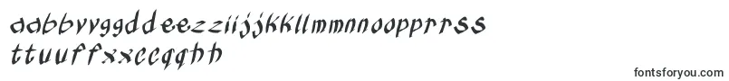 フォントKleinskruschkursiv – ウズベク文字
