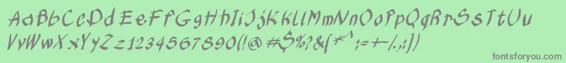 Kleinskruschkursiv Font – Gray Fonts on Green Background