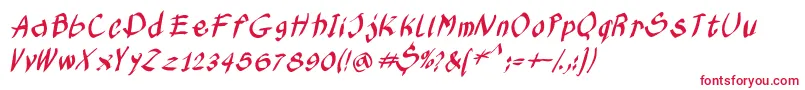 フォントKleinskruschkursiv – 赤い文字