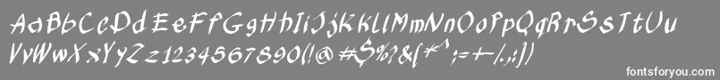 Kleinskruschkursiv Font – White Fonts on Gray Background