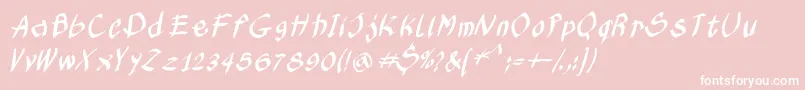 Kleinskruschkursiv Font – White Fonts on Pink Background