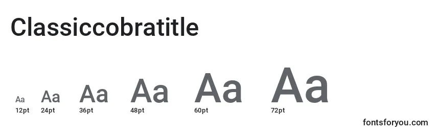 Classiccobratitle Font Sizes