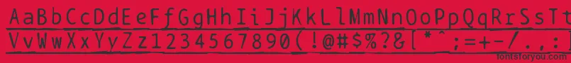 Police Bptypewritedamagedunderscored – polices noires sur fond rouge