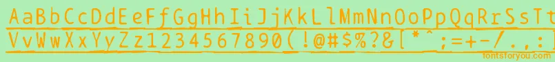 Police Bptypewritedamagedunderscored – polices orange sur fond vert