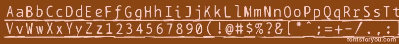 Шрифт Bptypewritedamagedunderscored – розовые шрифты на коричневом фоне