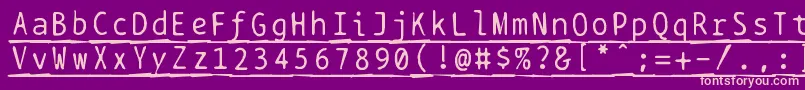 Bptypewritedamagedunderscored Font – Pink Fonts on Purple Background
