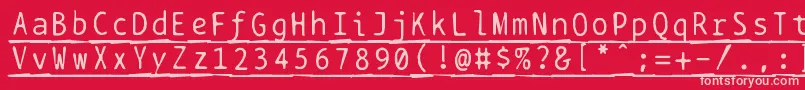 Bptypewritedamagedunderscored Font – Pink Fonts on Red Background