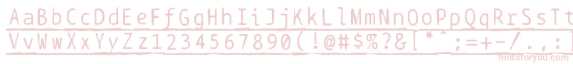 Czcionka Bptypewritedamagedunderscored – różowe czcionki