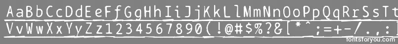 Bptypewritedamagedunderscored Font – White Fonts on Gray Background