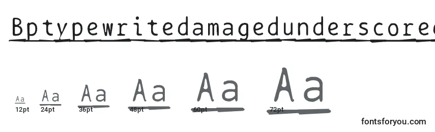 Размеры шрифта Bptypewritedamagedunderscored