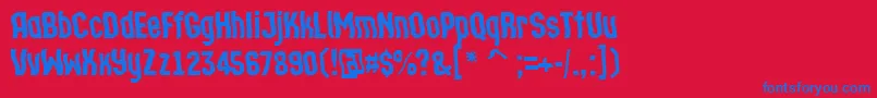 ATechnicswvDemibold Font – Blue Fonts on Red Background