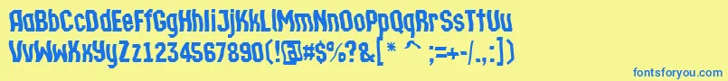 ATechnicswvDemibold Font – Blue Fonts on Yellow Background