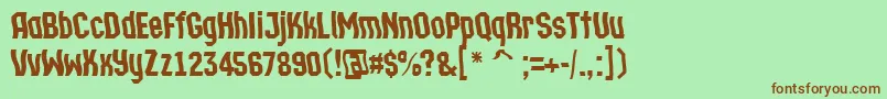 ATechnicswvDemibold Font – Brown Fonts on Green Background