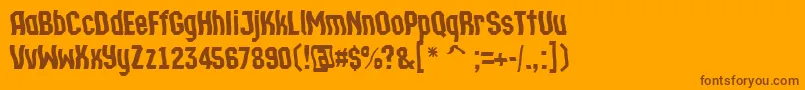 ATechnicswvDemibold-Schriftart – Braune Schriften auf orangefarbenem Hintergrund