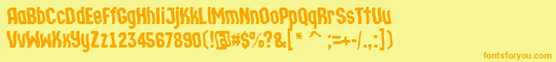 ATechnicswvDemibold Font – Orange Fonts on Yellow Background