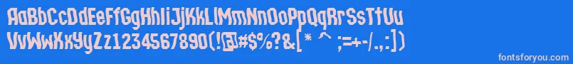 ATechnicswvDemibold Font – Pink Fonts on Blue Background
