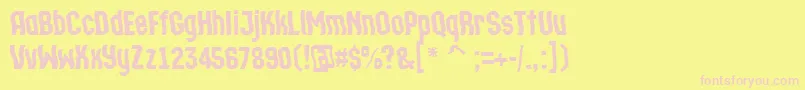 ATechnicswvDemibold Font – Pink Fonts on Yellow Background