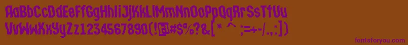 ATechnicswvDemibold Font – Purple Fonts on Brown Background