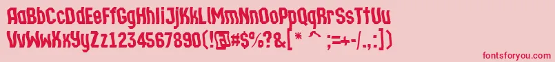 ATechnicswvDemibold Font – Red Fonts on Pink Background