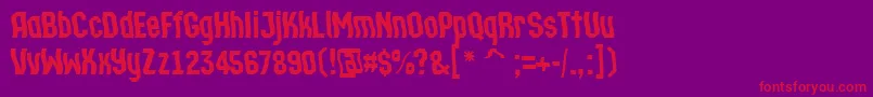 フォントATechnicswvDemibold – 紫の背景に赤い文字