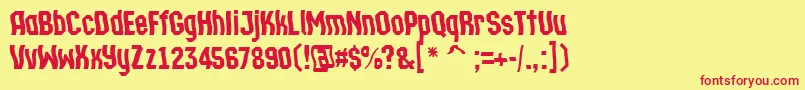 ATechnicswvDemibold Font – Red Fonts on Yellow Background