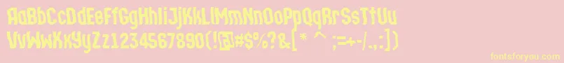 ATechnicswvDemibold Font – Yellow Fonts on Pink Background