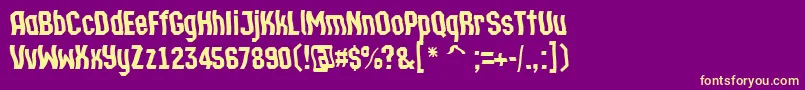 ATechnicswvDemibold Font – Yellow Fonts on Purple Background